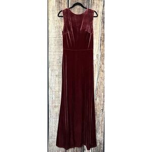 Revelry Cleo Velvet Romantic Rose Maxi Gown Size 10 Keyhole Back